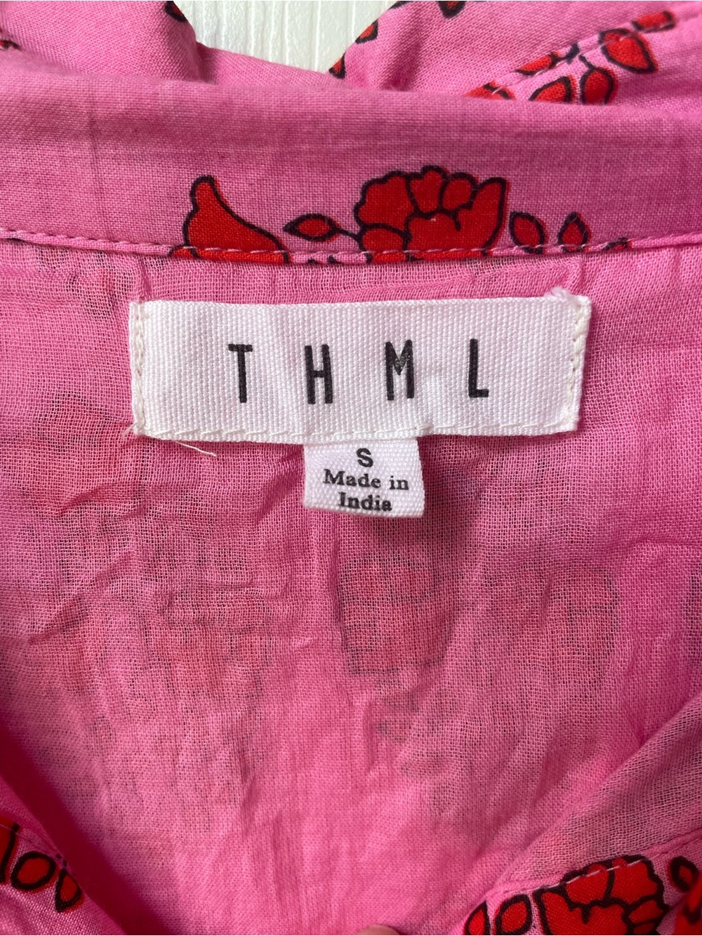 THML Pink Dress with Red Floral Print - Picture 2 of 4